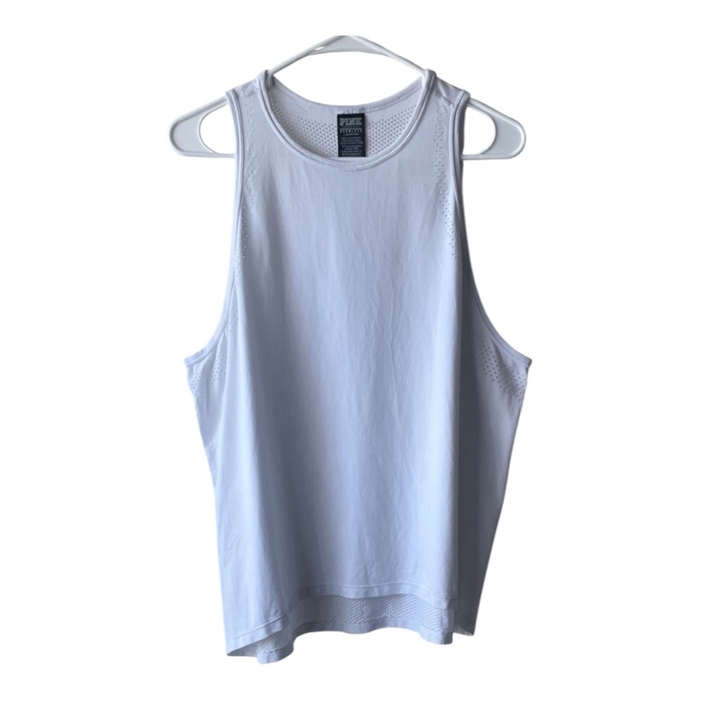 PINK White Women's Tank Top